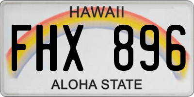 HI license plate FHX896