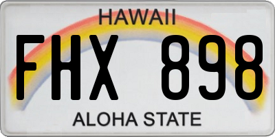 HI license plate FHX898
