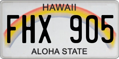 HI license plate FHX905