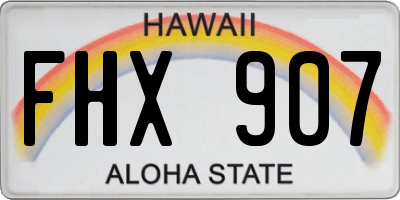 HI license plate FHX907