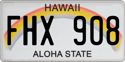 HI license plate FHX908