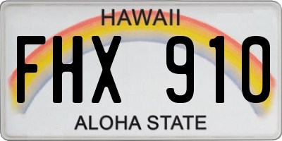 HI license plate FHX910