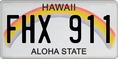 HI license plate FHX911