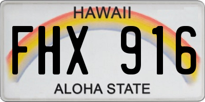 HI license plate FHX916