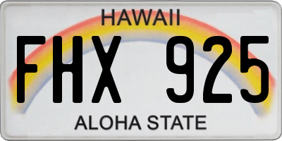HI license plate FHX925