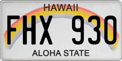 HI license plate FHX930
