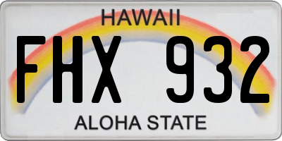 HI license plate FHX932