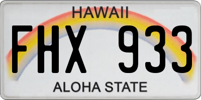 HI license plate FHX933