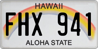 HI license plate FHX941