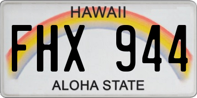 HI license plate FHX944