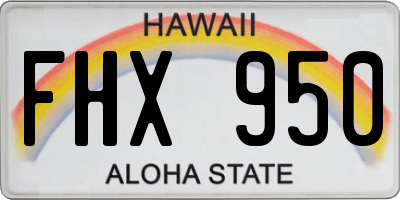 HI license plate FHX950