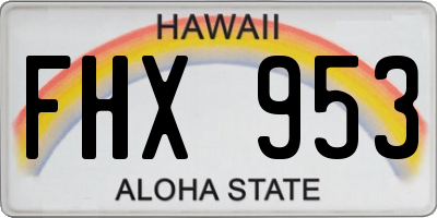 HI license plate FHX953