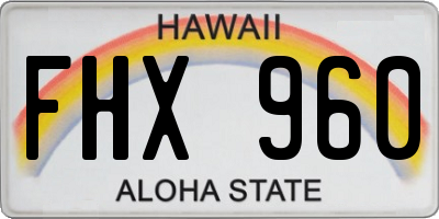 HI license plate FHX960