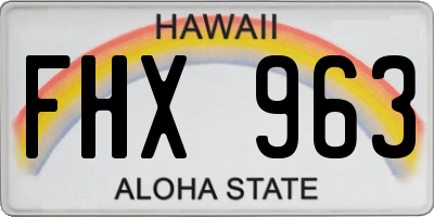 HI license plate FHX963