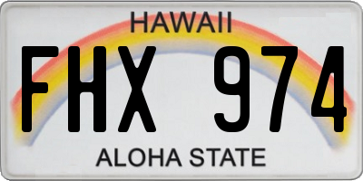 HI license plate FHX974