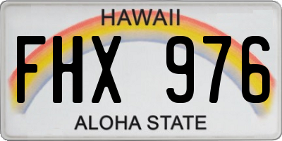 HI license plate FHX976