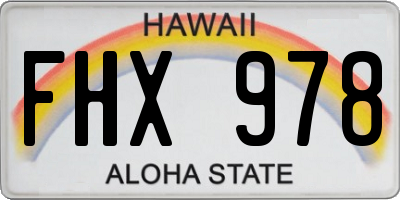 HI license plate FHX978
