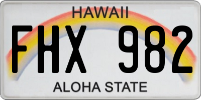HI license plate FHX982