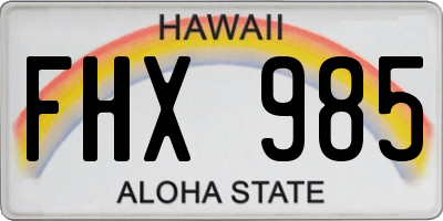 HI license plate FHX985