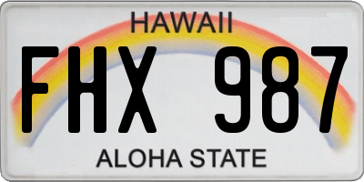 HI license plate FHX987
