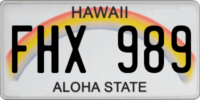 HI license plate FHX989