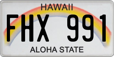 HI license plate FHX991