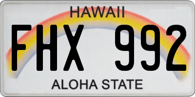HI license plate FHX992
