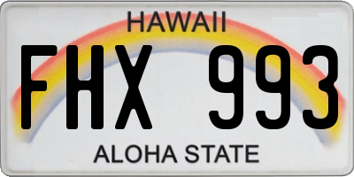 HI license plate FHX993