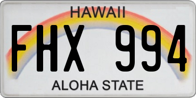 HI license plate FHX994