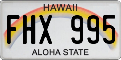 HI license plate FHX995