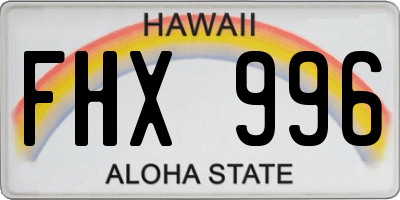 HI license plate FHX996