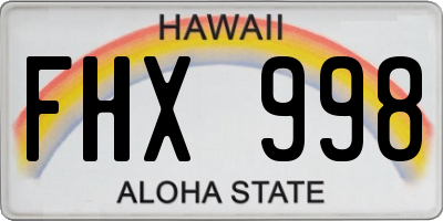 HI license plate FHX998