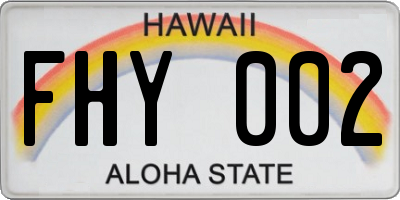 HI license plate FHY002