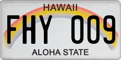 HI license plate FHY009