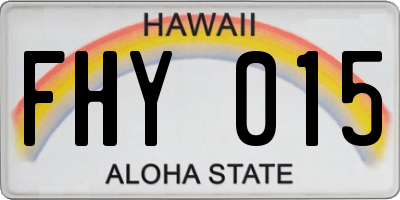 HI license plate FHY015