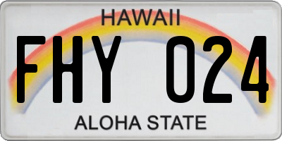 HI license plate FHY024