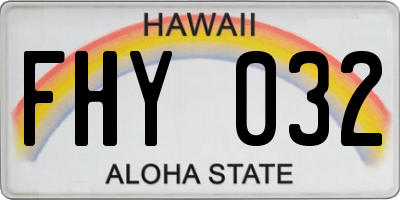 HI license plate FHY032