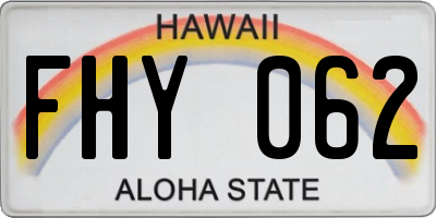 HI license plate FHY062