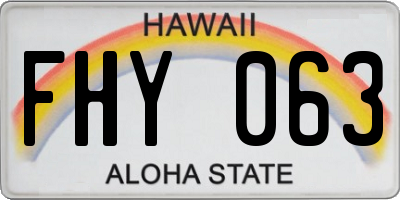 HI license plate FHY063