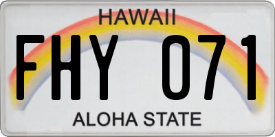 HI license plate FHY071
