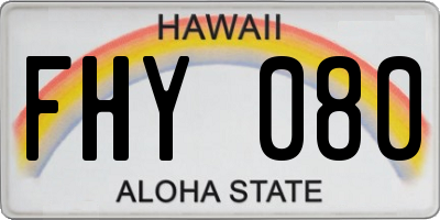 HI license plate FHY080