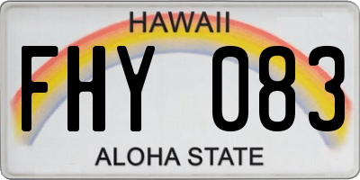 HI license plate FHY083