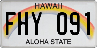 HI license plate FHY091
