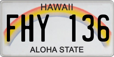 HI license plate FHY136
