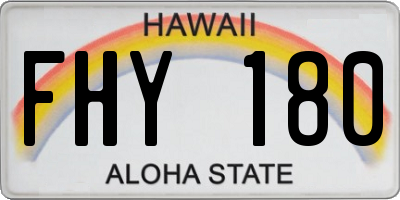 HI license plate FHY180