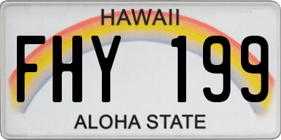 HI license plate FHY199