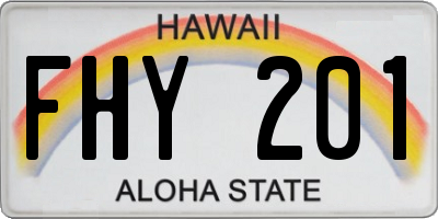 HI license plate FHY201