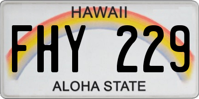HI license plate FHY229
