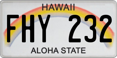 HI license plate FHY232