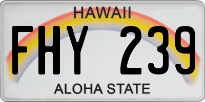 HI license plate FHY239